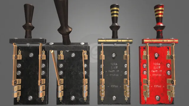 早期20世纪刀型机械电流开关模型