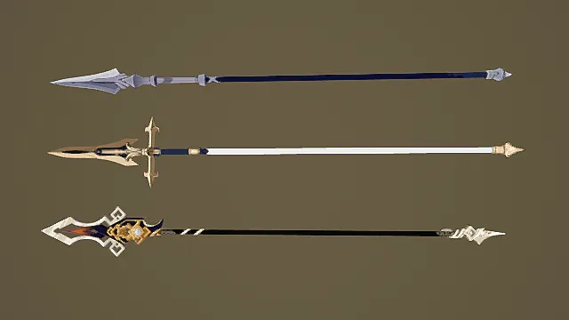 奇幻风格枪戟三件套3D模型