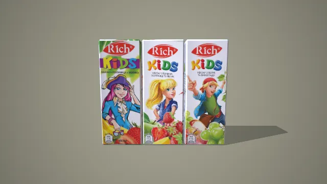 Rich KIDS 儿童混合果味果汁盒装组合展示图