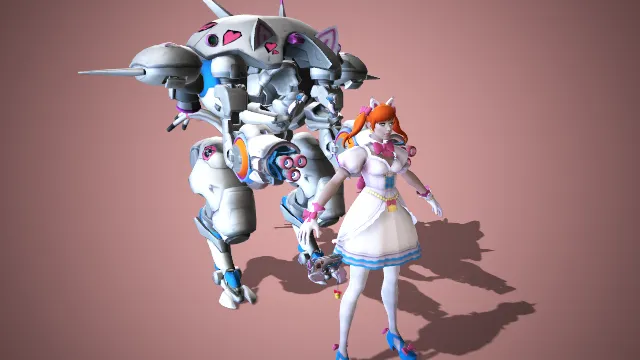 守望先锋2 D.Va 皮肤 白猫露娜 高精度+贴图