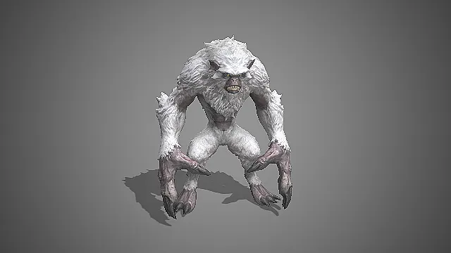 霜鬃巨爪狂猿  雪原秘境暴戾角色  副本怪物  副本BOSS  游戏模型