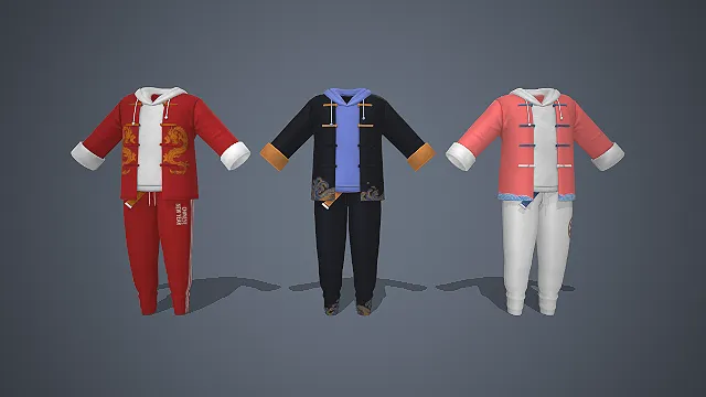 国风  运动裤  新年套装  龙纹唐装  卫衣