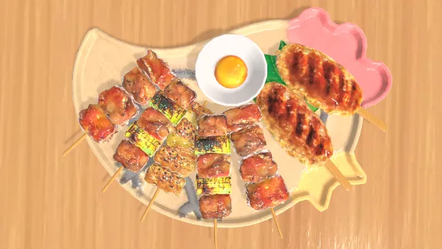 烤鸡肉串烧烤料碟食物