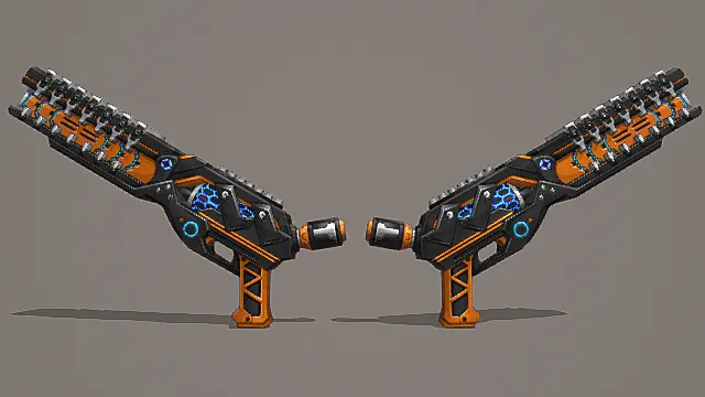 赛博朋克双持重型游戏武器3D模型