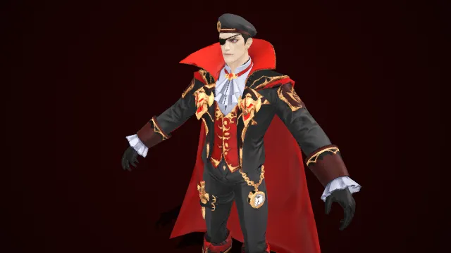 黑红金纹  暗黑风格  贵族礼服  独眼设计  神秘气场  奇幻权谋类  邪魅华贵