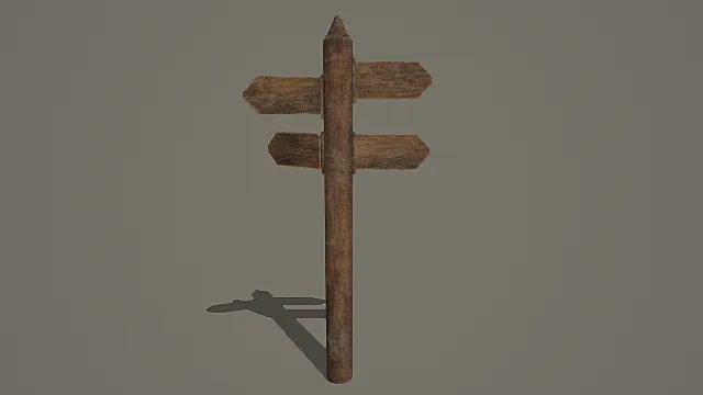 复古木质路牌3D模型