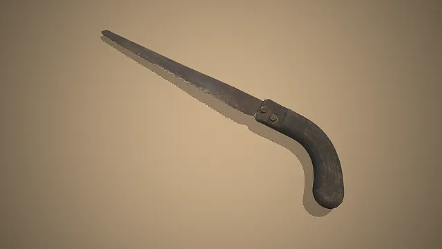 写实老式手锯  做旧锈迹  五金器具  生存建造装备