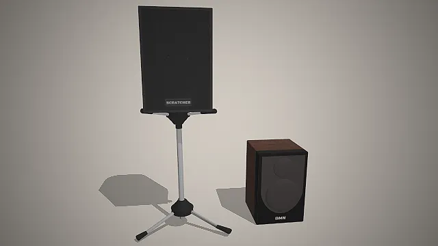 立式音箱  三脚升降支架  音频设备  复古工业风