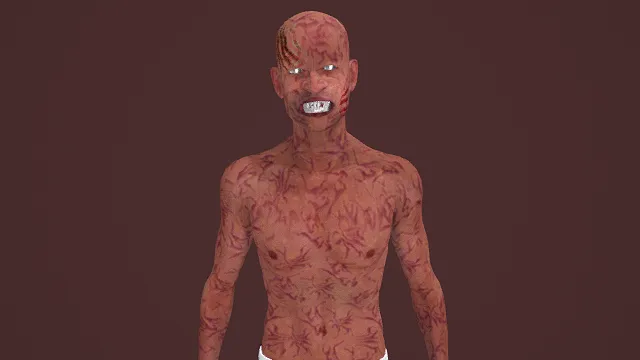 3D卡通风格恐怖僵尸模型，创意设计（3D僵尸、卡通风格，恐怖风，僵尸设计主题）