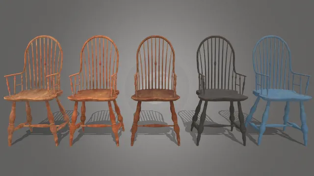 木质复古家具集合1800年代温莎式后背椅