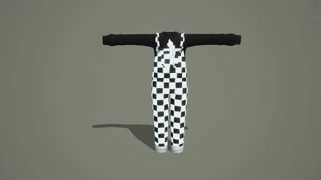 时尚风格独特设计的波点连体衣3D服装模型