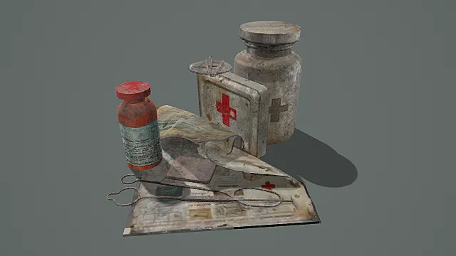 末日红十字医疗物资组合3D模型