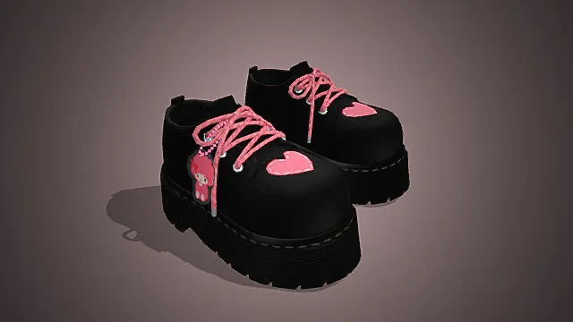 甜酷卡通装饰厚底鞋模型