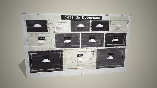 复古做旧多格柜  法式软装  多格分类收纳  编号标签设计