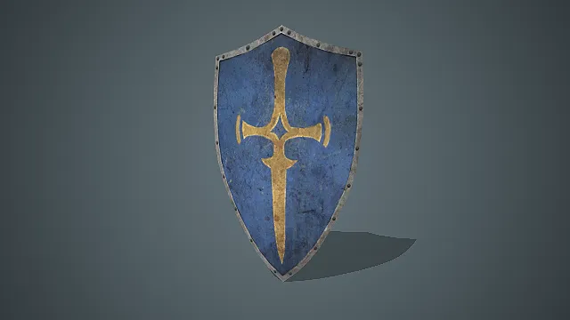 骑士纹章盾牌  做旧磨损  复古战盾  中世纪装备