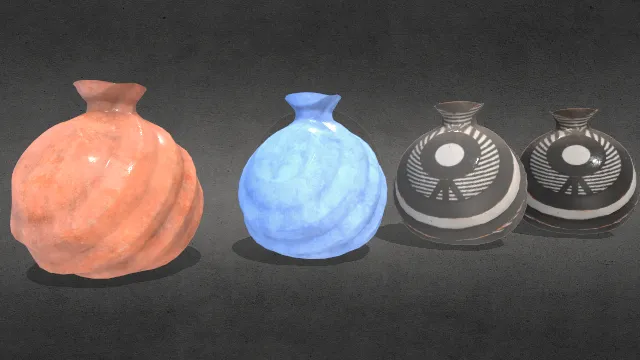 装饰性陶瓷壶不同花纹窄口罐子