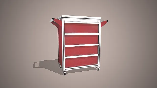 工具推车  汽修工具柜  写实模型  储物设备