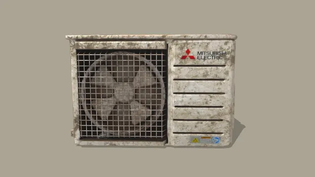 三菱电机  空调外机  做旧质感  散热风扇