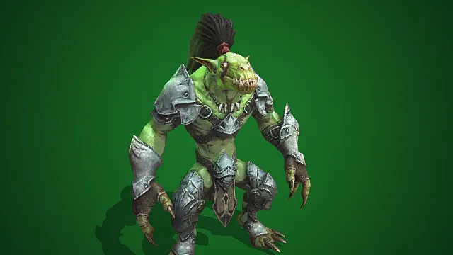绿肤鬃毛魔甲地精  魔甲魔物  怪物  怪兽  游戏模型