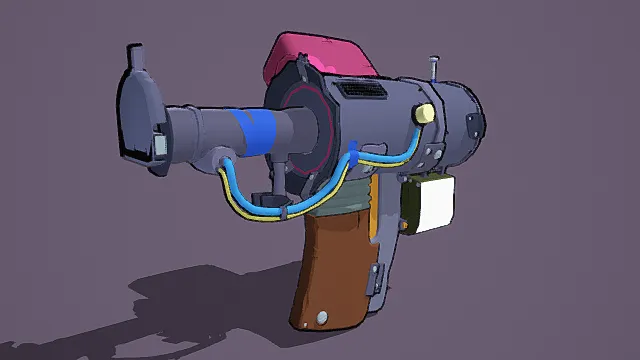 卡通风格科幻射线枪3D模型