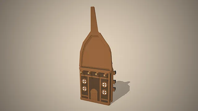 尖顶奇幻木屋  高锥顶屋顶  卡通渲染  中世纪风格