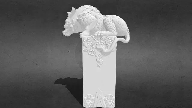 兽身石柱雕像 吸水兽石柱stl.stl