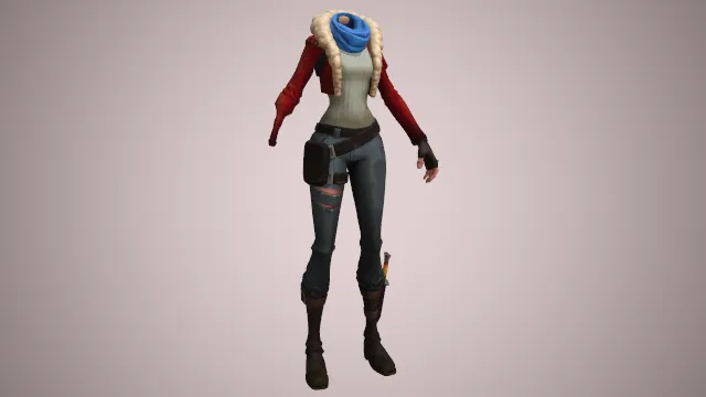 女士服装，红色棉外套毛绒勾边装饰，工装裤