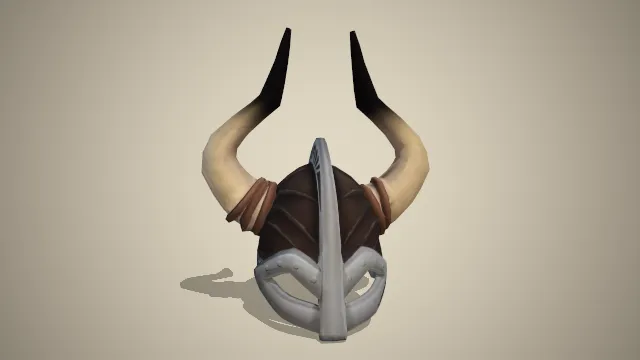 牛角头盔带银白色半边面具
