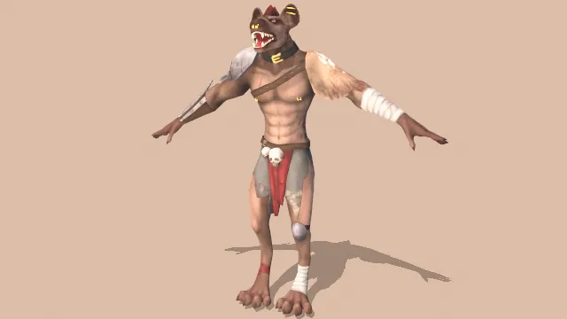 豺狼人拟人化角色人物模型妖怪