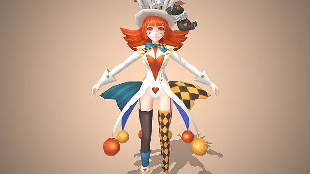 疯帽匠少女  奇幻魔术师  高顶礼帽  扑克元素
