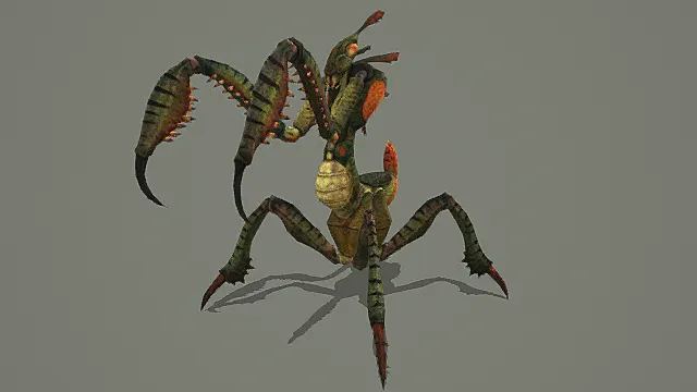 奇幻虫群风格巨钳螳螂模型