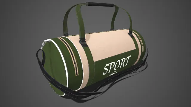 运动桶包  SPORT  便携健身包  绿白拼色  户外  实用