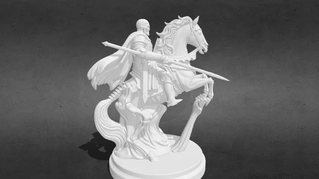 亡灵骑士 黑暗奇幻国际象棋雕像 stl.stl