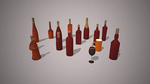 酒瓶组合  写实模型  酒水道具  餐饮陈设