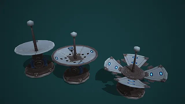 科幻风多形态信号接收器 3D 模型