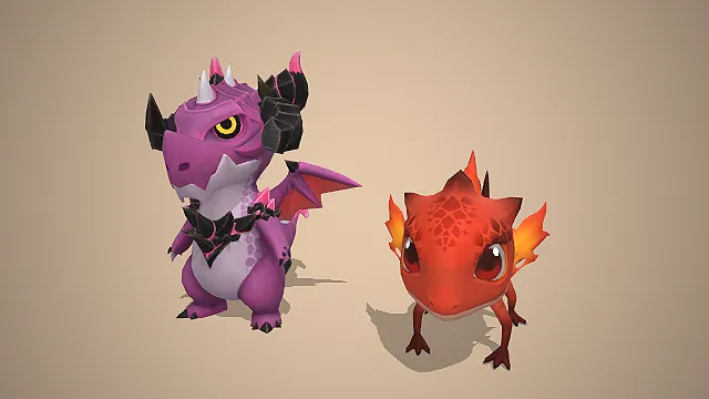 卡通龙  幻想生物  手绘风  宠物坐骑