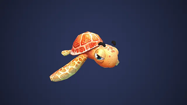 Q版海龟  卡通拟人化  粗眉萌系  海洋爬行动物