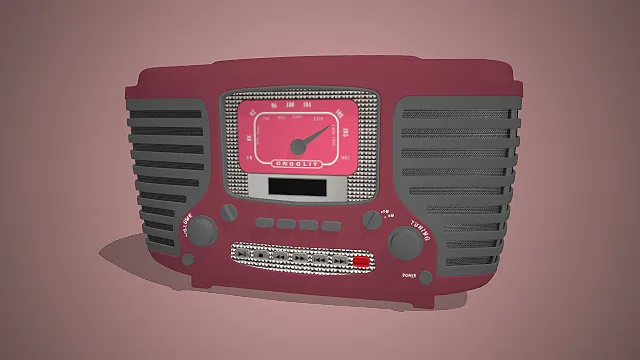 一款复古风格的调谐收音机3D模型