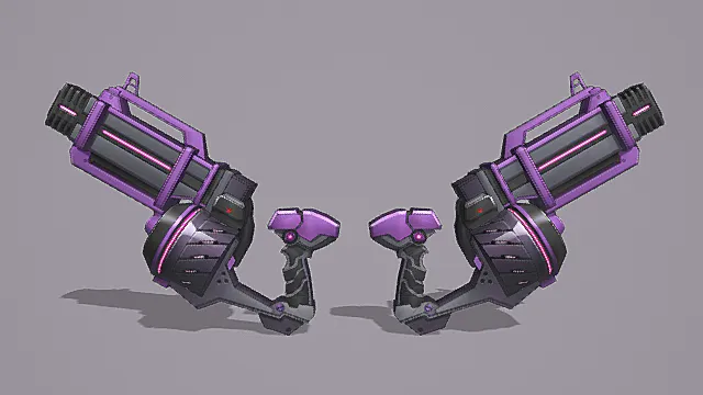 紫电科技双持重炮游戏武器3D模型