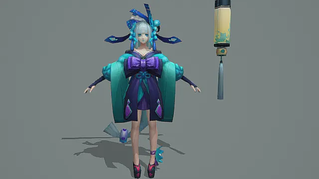 《阴阳师》青行灯-幽蝶花舞 角色模型