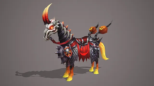 暗黑万圣场景万圣节魔焰战马坐骑模型