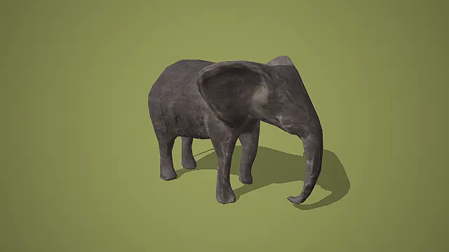 石质纹理站立大象雕塑装饰摆件