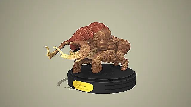Loritorus 装甲犀牛角兽 3D 打印模型 奇幻生物手办摆件