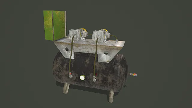 废土工业风锈蚀气动装置3D模型