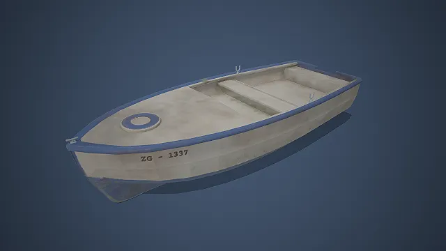 小型渔船  无动力小艇  实用型船只  做旧质感