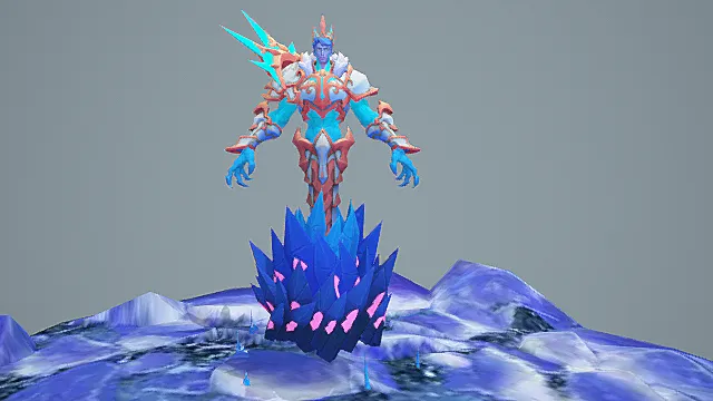 国风冰系狂战：山神形态冰晶底座角色