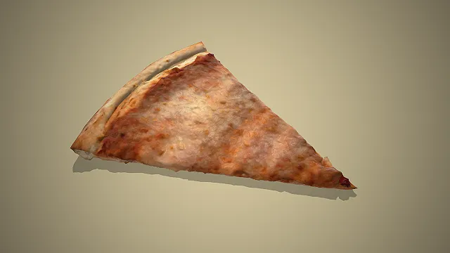 三角造型的芝士披萨切片的3D模型
