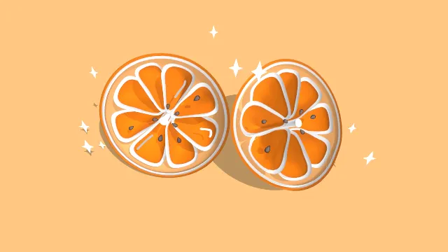 卡通风格橙子橘子水果食物