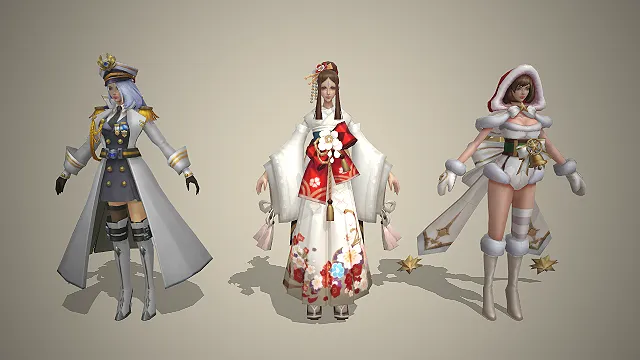 女性角色合集  军装女军官  游戏模型  和服美人