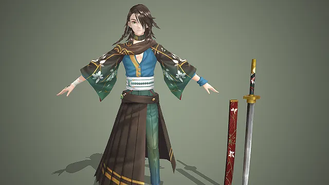 和风武士  日系浪人  太刀佩剑  清冷侠客